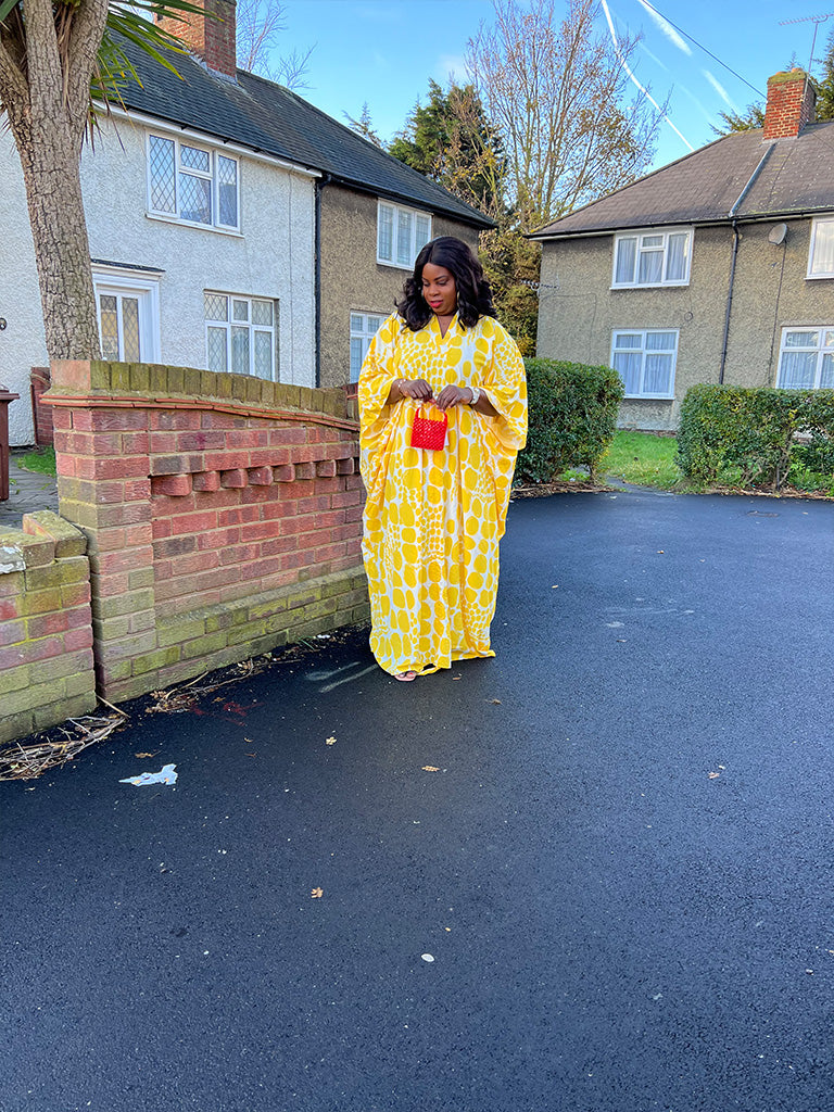 Yellow Kaftan Maxi Dress