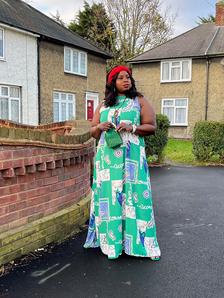 Crepe Green Maxi Dress