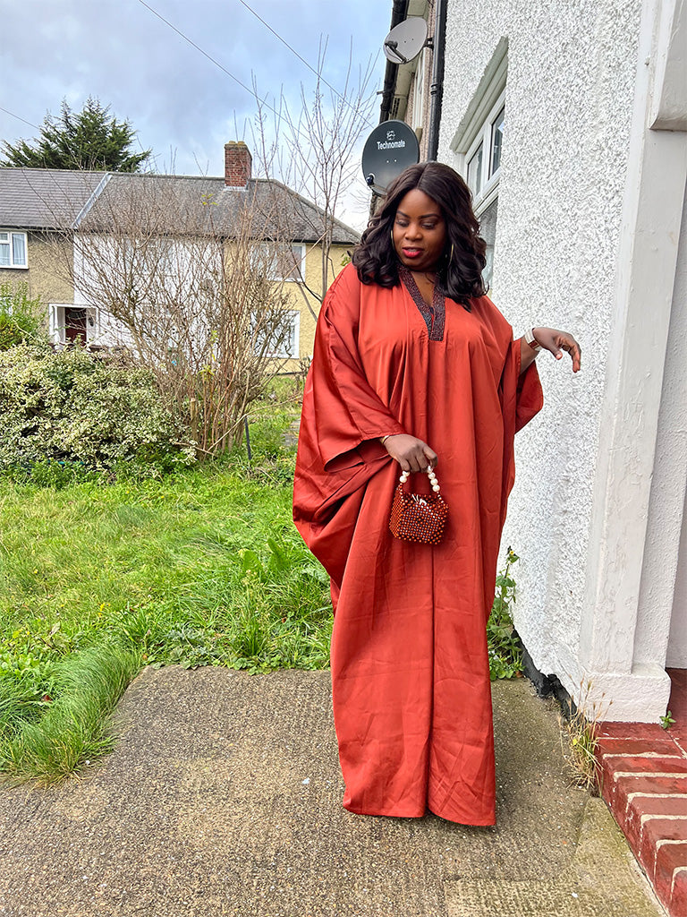 Stoned Satin Kaftan