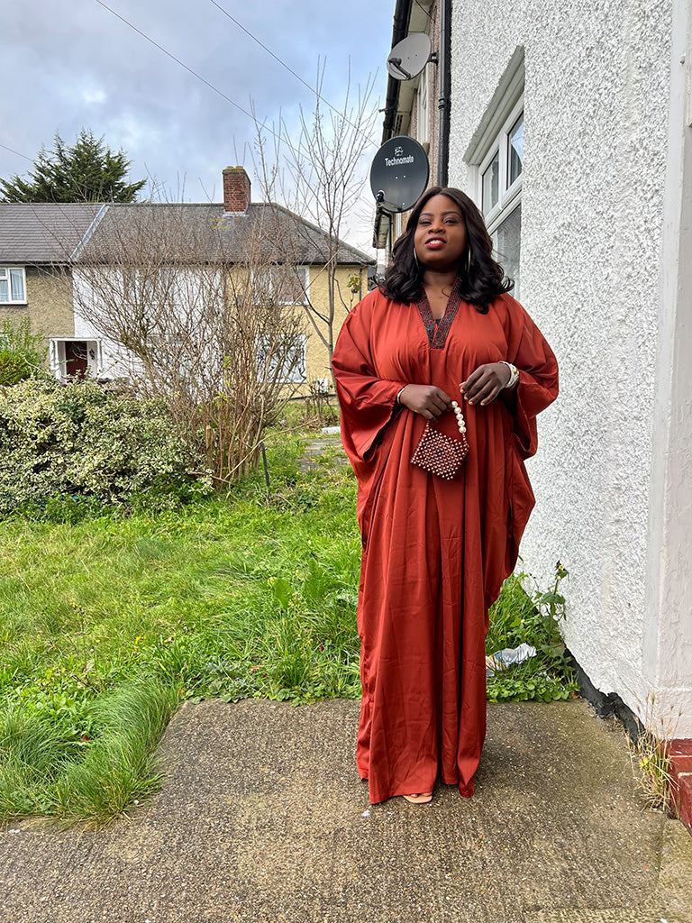Stoned Satin Kaftan