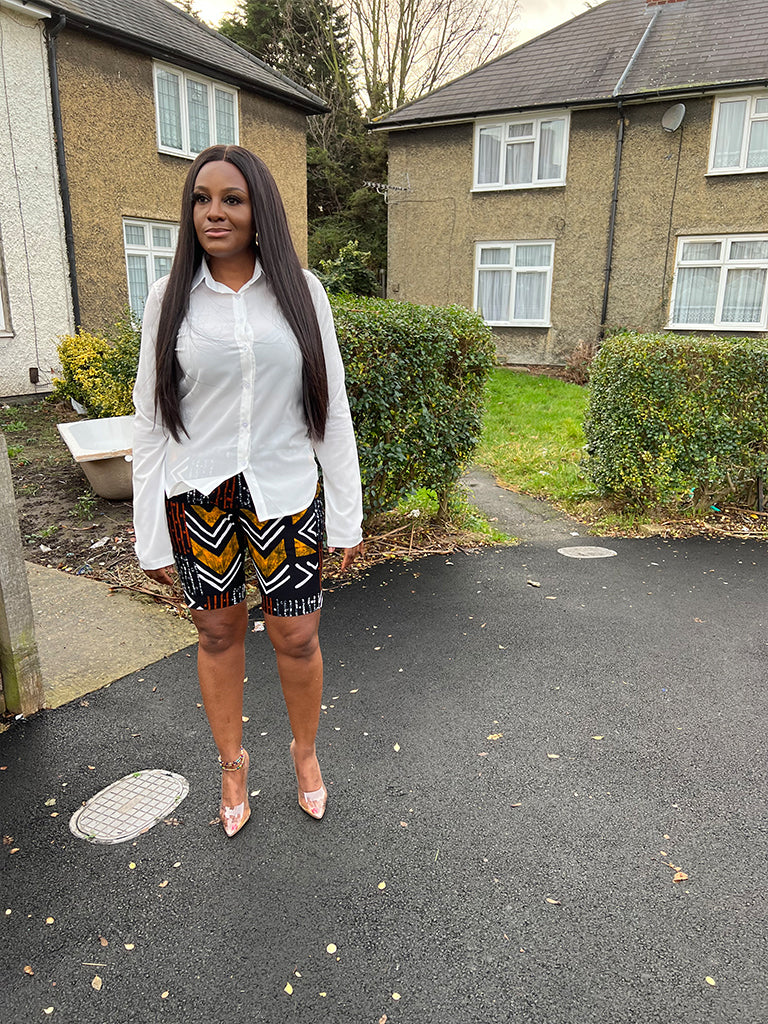 Black Ankara Shorts