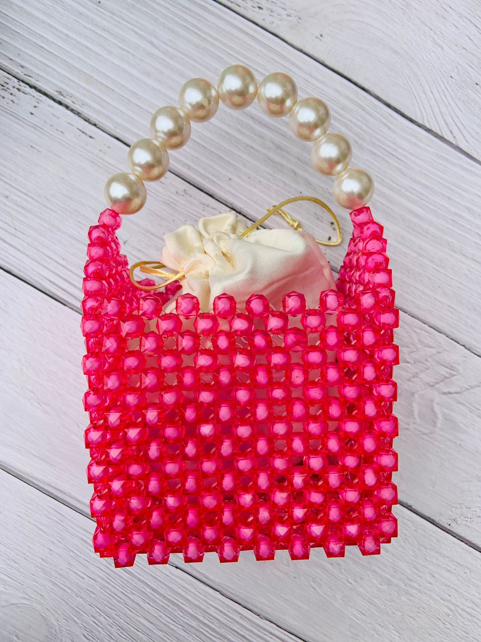 Sweet Pink Beads Bag